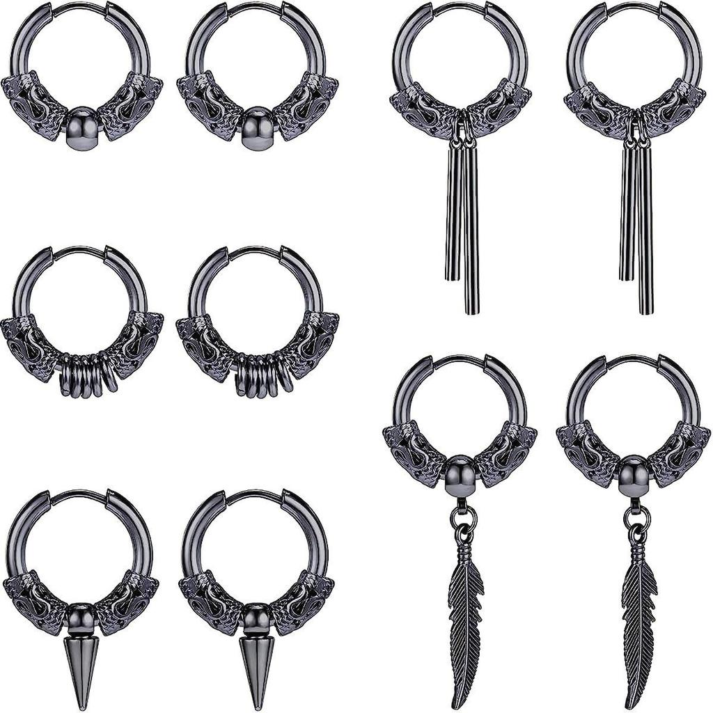 Luxury Stainless Steel Women's Stud Earrings: European & American Fashion Set