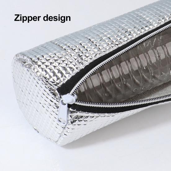 Baby Bottle Insulated Bag Aluminum Foil Thermal Carrier with Handle 3-Layer Thickened Bottle Pouch for Hot Cold Storage
