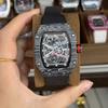 Montre Homme Hexagonal Watch Casual Tonneau RM Inspired Men's Watch, Custom Logo Luminous Quartz Watch with Silicone Band