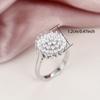 A Lady's Engagement Ring, Luxurious And Exquisite Flower Ring Set With Synthetic Zirconia, A Romantic Wedding Jewelry For Brides For Engagement Or Wed