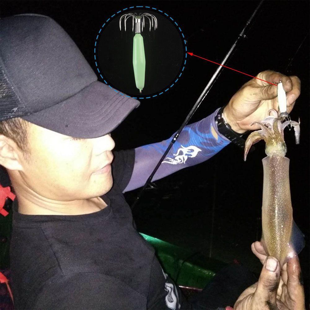 Noctilucent Durable Octopus Bait Lures Sleeve-fish Fishing Tackle Fishing Hook Fishing Tools Hooks