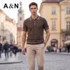 Antonio Men's Merino Wool Blend Short Sleeve Polo Knit