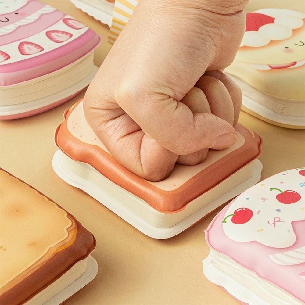 Paper Memo Pad Cartoon Toast Mini Notepad Convenient Squeeze Toy Notebook Work Supplies