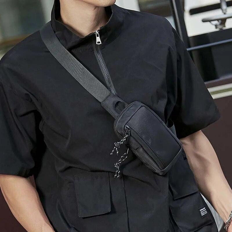 Crossbody Bag Men's Trendy Brand Japanese Street Trend Sports Mini Chest Bag Ins Men's Diagal Shoulder Bag Simple Cross Bag