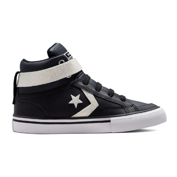 Converse Pro Blaze Strap Abrasion Resistant Abrasion Resistant High Top Kids' Skateboarding Shoes Black White 672128C