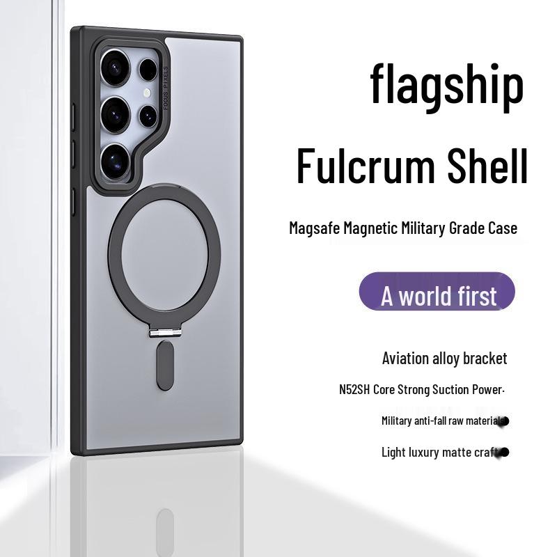 Samsung Galaxy S24 Ultra Magnetic Stand Case - Transparent, Anti-Drop Protection