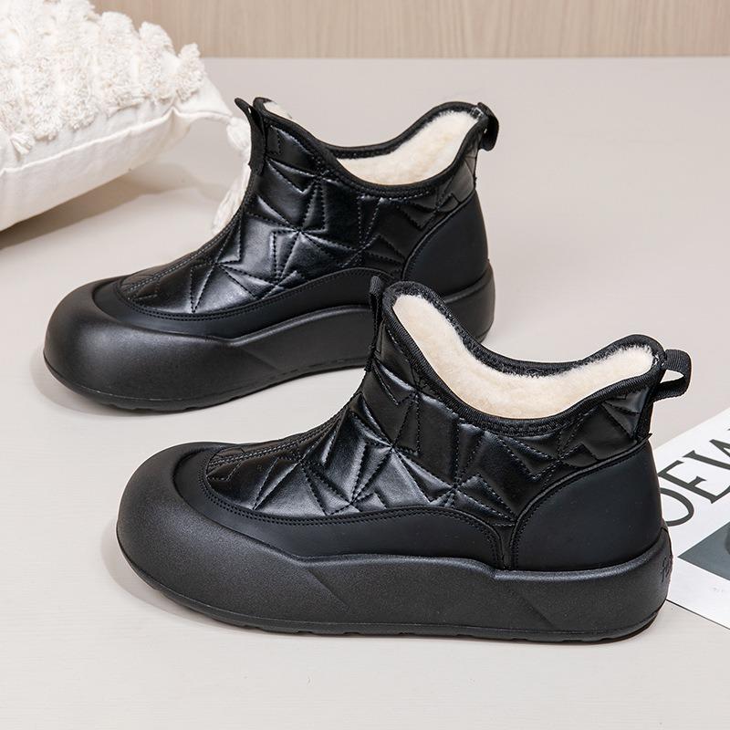 2025 Winter New Fashion Platform Women's Cotton Shoes Thickened Snow Boots Casual Non-Slip Waterproof Cotton Boots