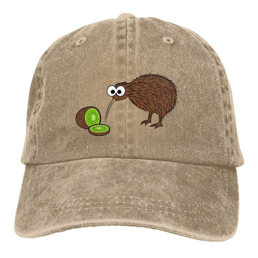 Washed Mens Baseball Cap Kiwi Bird Trucker Snapback Caps Dad Hat Cute Animals Golf Hats