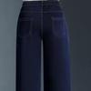Elastic Waist Wide-leg Jeans Women's New High-waisted Loose and Thin Narrow Straight-leg Pants