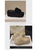 8CM Thick-Sole Fur Slippers for Women's Outdoor Wear—2024 New Autumn/Winter Warm Cotton Slippers