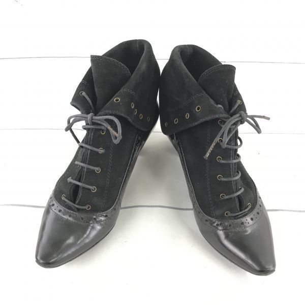 Marc by Marc Jacobs Italy Lace-Up Booties Size 36A 22.5-23.0 Black Heels 3cm(USED)