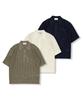 Digeule Rope Short Sleeve Cotton Knit 3 Colors (Navy, Olive, Oatmeal)