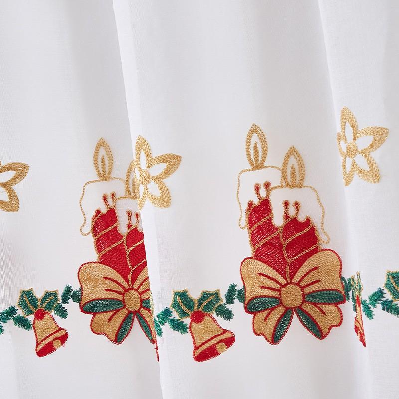 American Style Christmas Door Curtain Embroidered Gift Living Room Bedroom