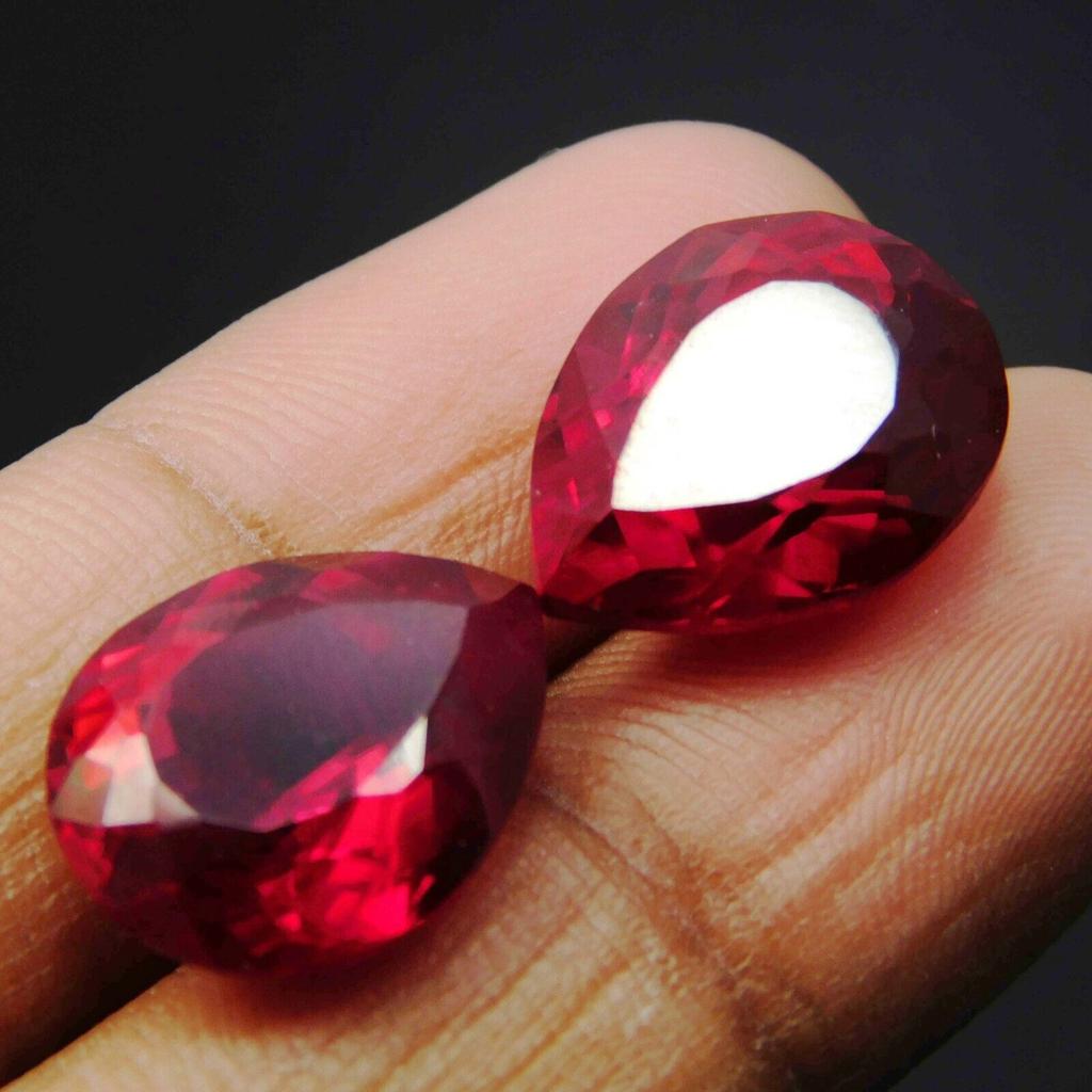 Natural Red Ruby Loose Gemstone Pear Cut Bloody 17.50 ct for Jewelry Making and Gem Collections