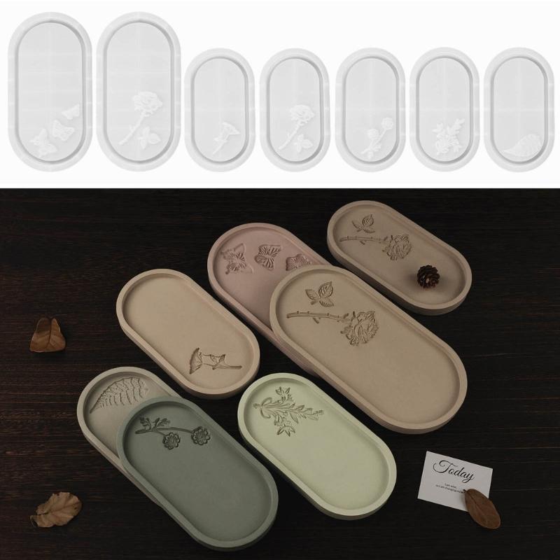 Easy to Use Silicone Mold Creating Decorative Trays Moulds with Unique Elliptical Shape Suitable for Gifting Making