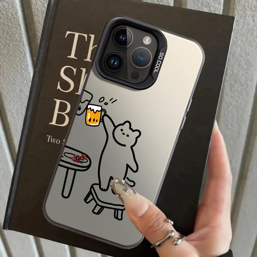 Funny Cat Clear Couple Paired Back Phone Cover Case for iPhone 17 Pro Max 16 11 14 XR XS Air 13 Pro 12 15 Plus
