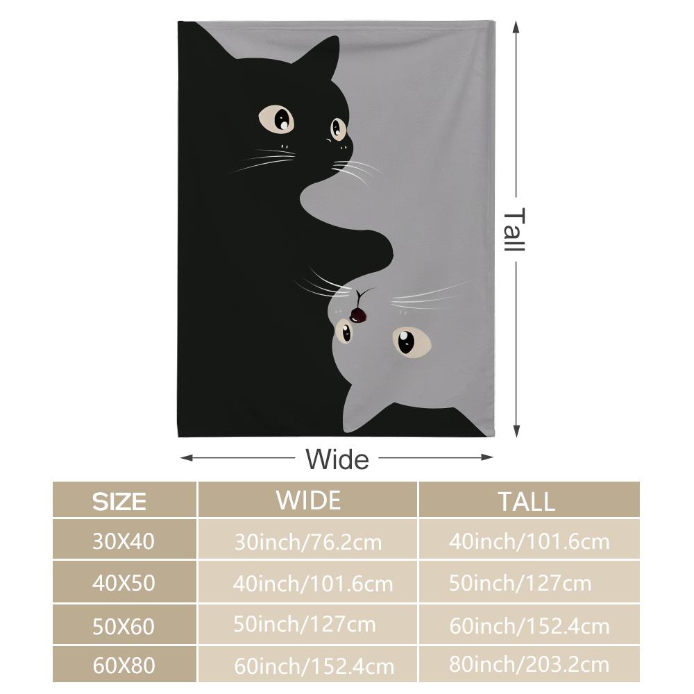 Cuscino Coperta Morbida in Flanella con Gatto Cartone Animato Caldo per Ginocchia Amico della Pelle per Divano Ufficio Letto Viaggio Inverno Oversize