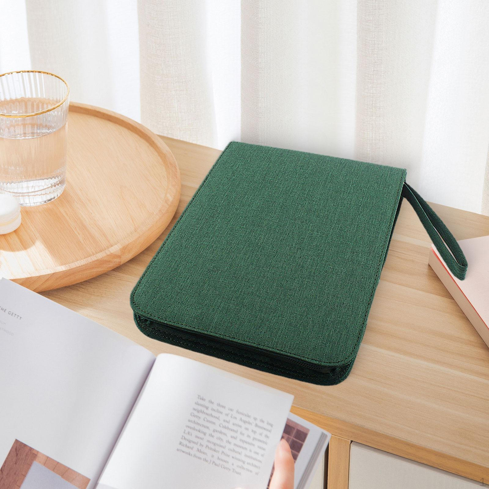 

Pen Case Organizer Bag Portable Dustproof Pouch Zippered Individual Slot Green 24 grid