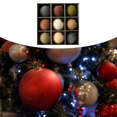 9 Pieces Christmas Tree Decorations Charm Pendants Flocking Reusable Decorative Baubles Xmas