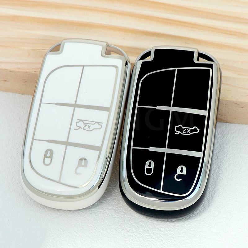 New TPU Car Remote Key Case Cover Shell, For Jeep Renegade Grand Cherokee Dodge Ram Charger 1500 Challenger Chrysler 300C Travel