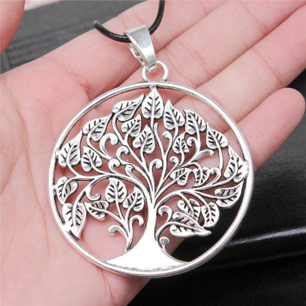 Tree of Life Nature Growth Pendant Antique Bronze Metal Daughter Choker Necklace Trendy Gift