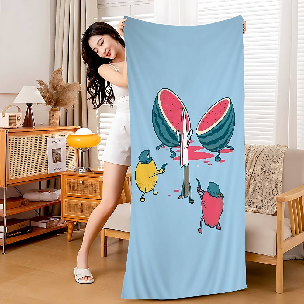 Funny Food Fancy Microfiber Beach Towel Absorbent Quick Dry Soft Yoga Swimming Resort Mountain Climbing Towel