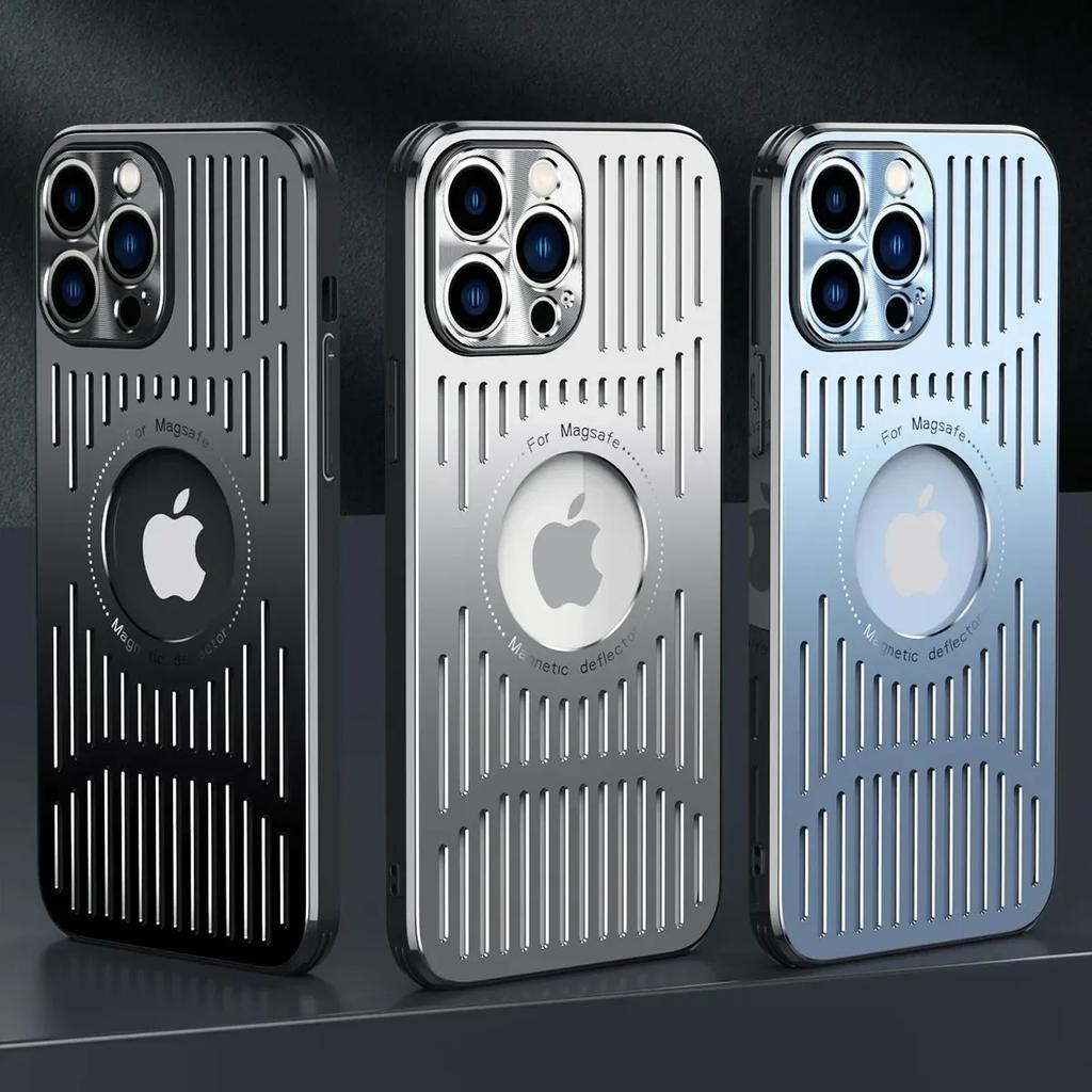 Dissipazione del Calore Magnetica in Metallo per Custodia per Per Iphone 14 16 Pro Max 13 12 1 Pro Foro Logo Copertura Ricarica Wireless