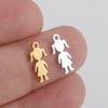 5pcs/lot Boys Charms for Jewelry Making Stainless Steel Gold DIY Necklace Bracelet Pendants Accessories