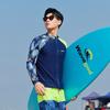 Herren UV-Schutz Rash Guard Set Langarm Oberteil Hose Schnelltrocknend Schnorcheln Surfen Badebekleidung Schlanke Passform