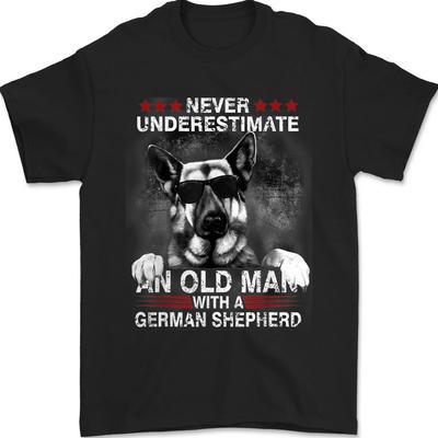 Unterschätze niemals einen alten Mann - Deutscher Schäferhund, Hundeliebhaber Unisex-T-Shirt