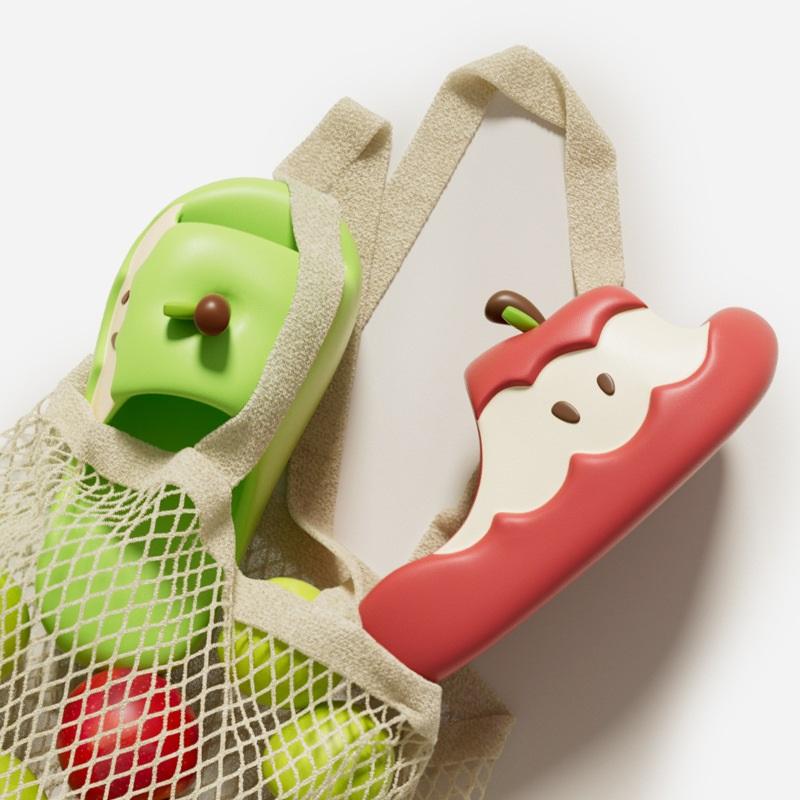 Original Small Apple Slippers Original Couple Summer Home Cute Thick Bottom Dormitory Sandals External Wear