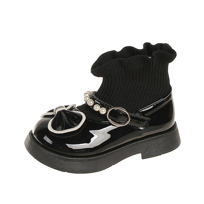 

Girls Slip-on Anti-slip Soft-soled Boots for School - Low-top Shoes - Short Boots 25 чорний