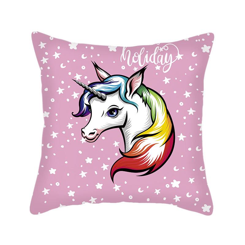 Unicorn Pillowcase 40x40cm Linen Cushion Cover, Unicorn Gift for Girls Or Boys Throw Pillow Covers Decorative Pillows