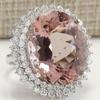 European & American Boutique Extra Large Oval Gemstone Women's Ring: Luxury Copper-Plated Silver with Micro-Paved Zircon.