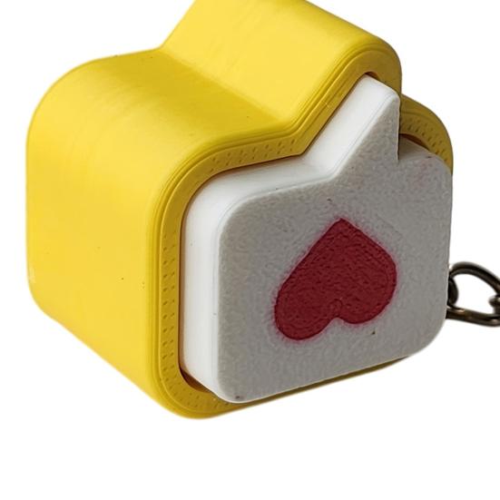 3D Printed Heart Clicker Keychain Pocket Size Fidget Finger Clicker Anxiety Stress Relief