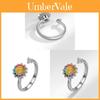 Sunflower Adjustable Ring With Electroplated Copper For Spring Fashion Jewelry