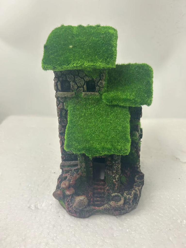 Résine Bois Coulé Mousse Aquarium Décoration de Paysage Ornements Flocage Trou d'Échappement Simulation Bois Mort Arbre Diamant