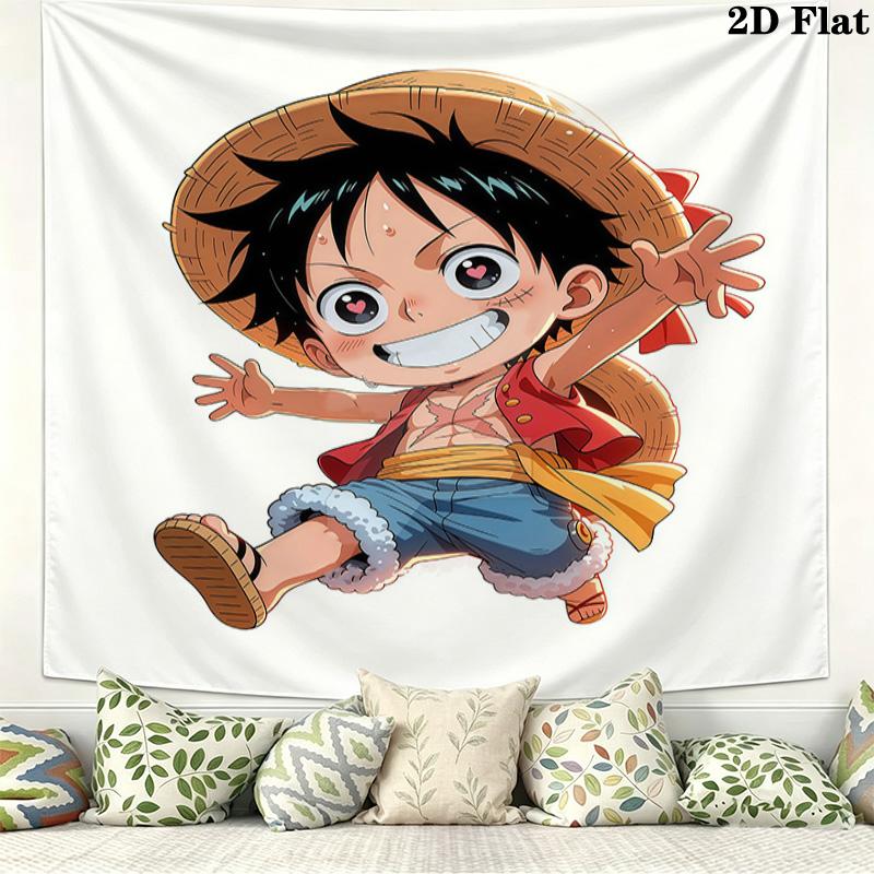 One Piece Monkey D Luffy Wall Tapestry Aesthetic Wall Hanging Printed Fabric Blanket Decorative Tapestries For Bedroom Living Room Home Decor