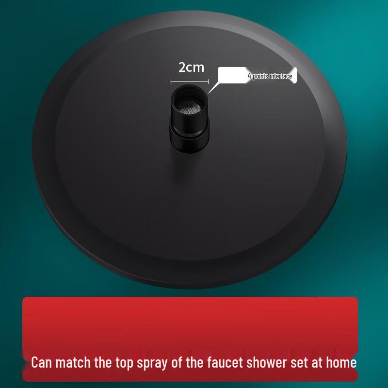 TLXT Pressurized Black Stainless Steel 16-inch Square Rain Shower Head Set