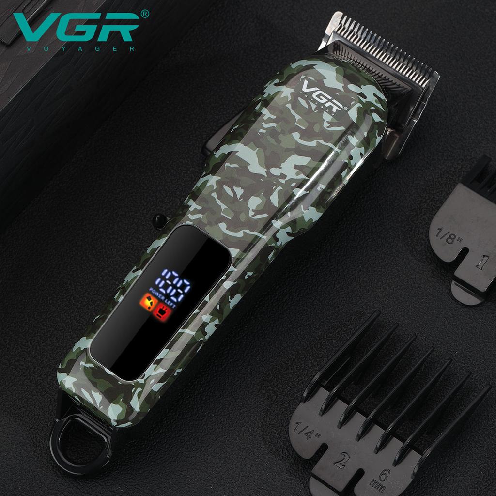 VGR V-665 Oil Head Clipper Machine Professional Electric Trimmer Rechargeable Cordless Hair Clipper for Men with LED Intelligent Digital Display