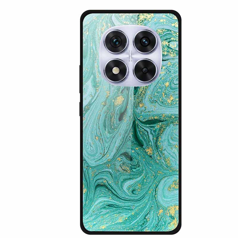 Tempered Glass Case For Xiaomi Redmi Note 14 Pro 5G Back Cover PC Hard Shockproof Cases Beer Marble Texture Cool Fashion Funda