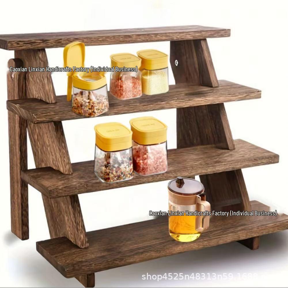 Wooden Ladder-Style Shelf: Multi-Purpose Display for Cupcakes and Potted Plants