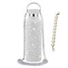 500/750/1000ml Diamond Thermos Bottle With 2pcs Chain Portable Rhinestone Water Bottle Double Wall Stainless Steel Thermal Flask