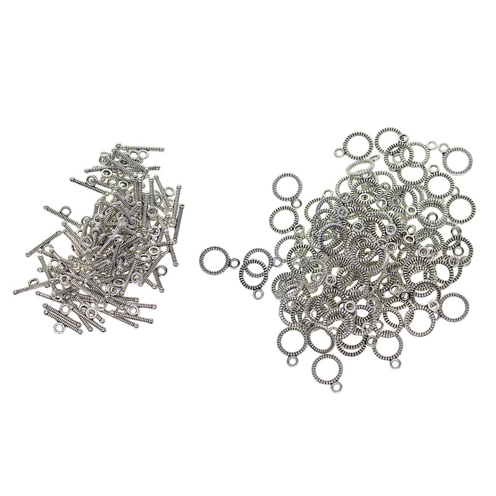 100X OT Toggle Clasp Hook Silver Jewelry Making Necklace Bracelet DIY