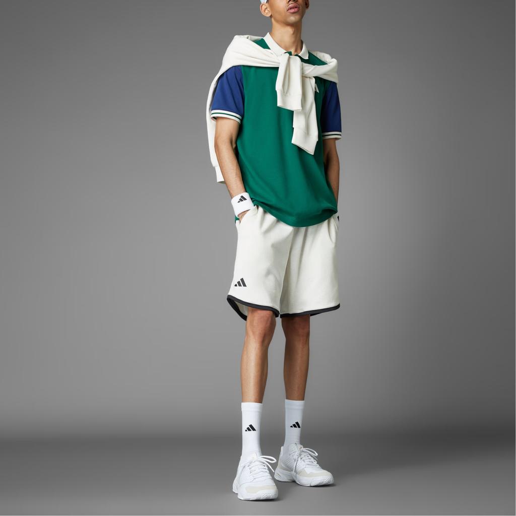 adidas Tennis Heritage Logo Moisture-Wicking Pullover Fashion Short Sleeve Polo Shirt Men Polo Shirts University-Green JC6745