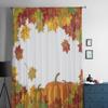 Autumn Leaves And Pumpkins Sheer Window Curtains For Living Room Bedroom Modern Voile Tulle Curtains Fabric Drapes For Kitchen