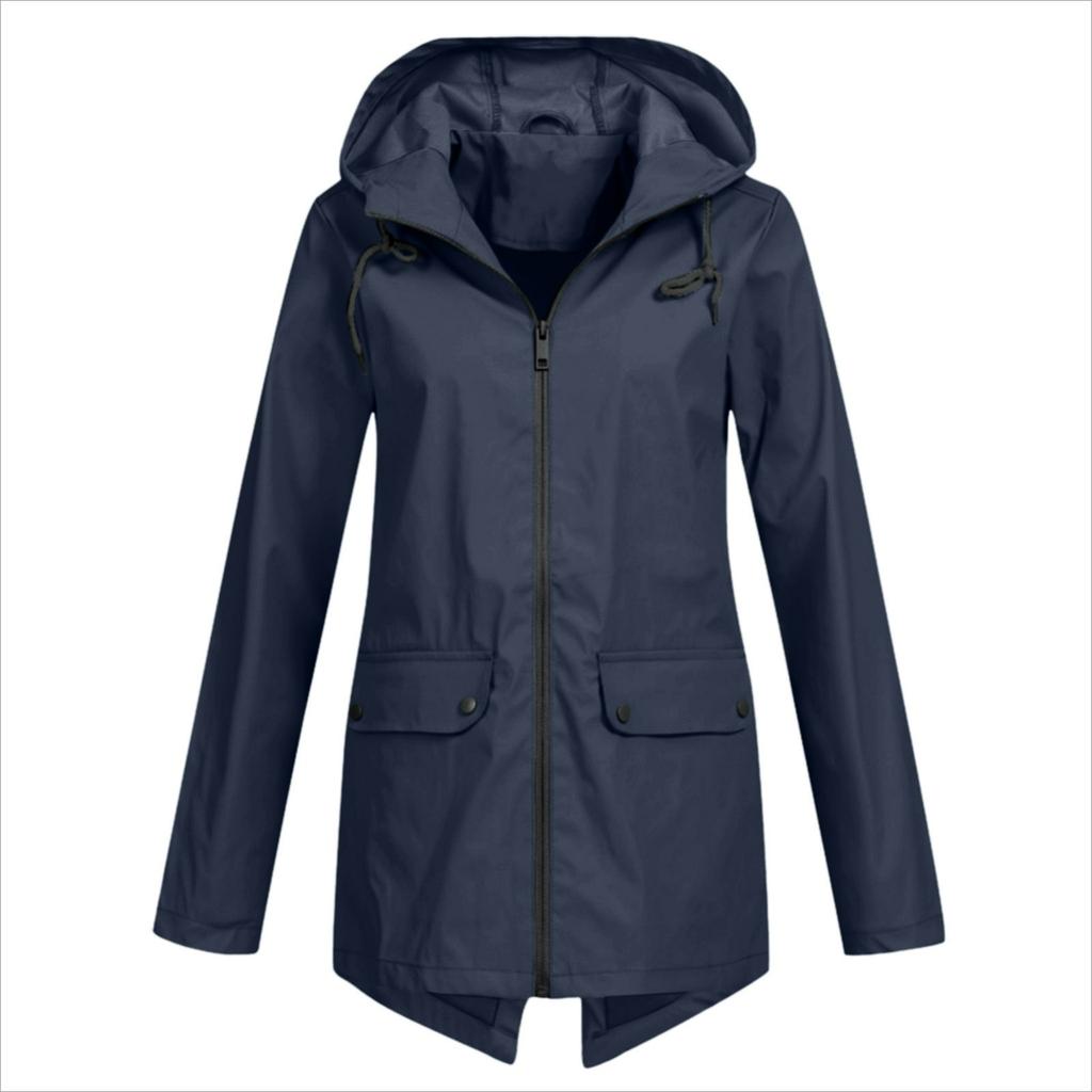 Windjacke mit Reißverschluss, Kapuze, leicht, Outdoor, winddicht, dünne Outdoorjacke für Damen