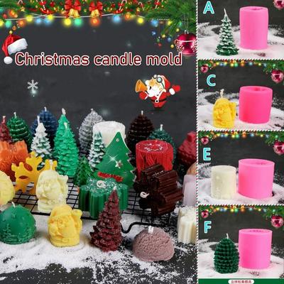 Stampo in silicone natalizio Babbo Natale albero di Natale cedro pigna stampo in silicone stampo per candela aromatica fai da te