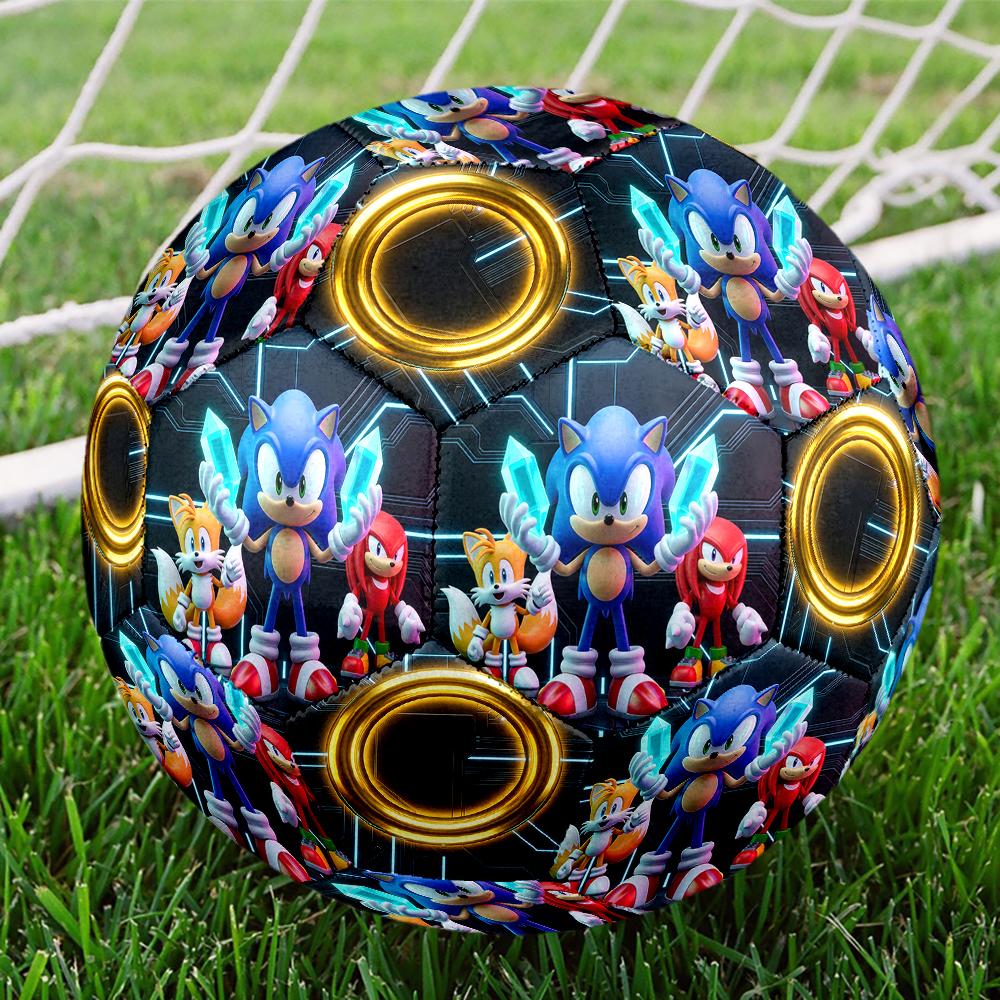 1pc Sonic the Hedgehog Football Soccer Ball Size 5 Indoor Soccer Ball Fashion Colorful Backyard Game -Great For Sports Fans Gift HE40