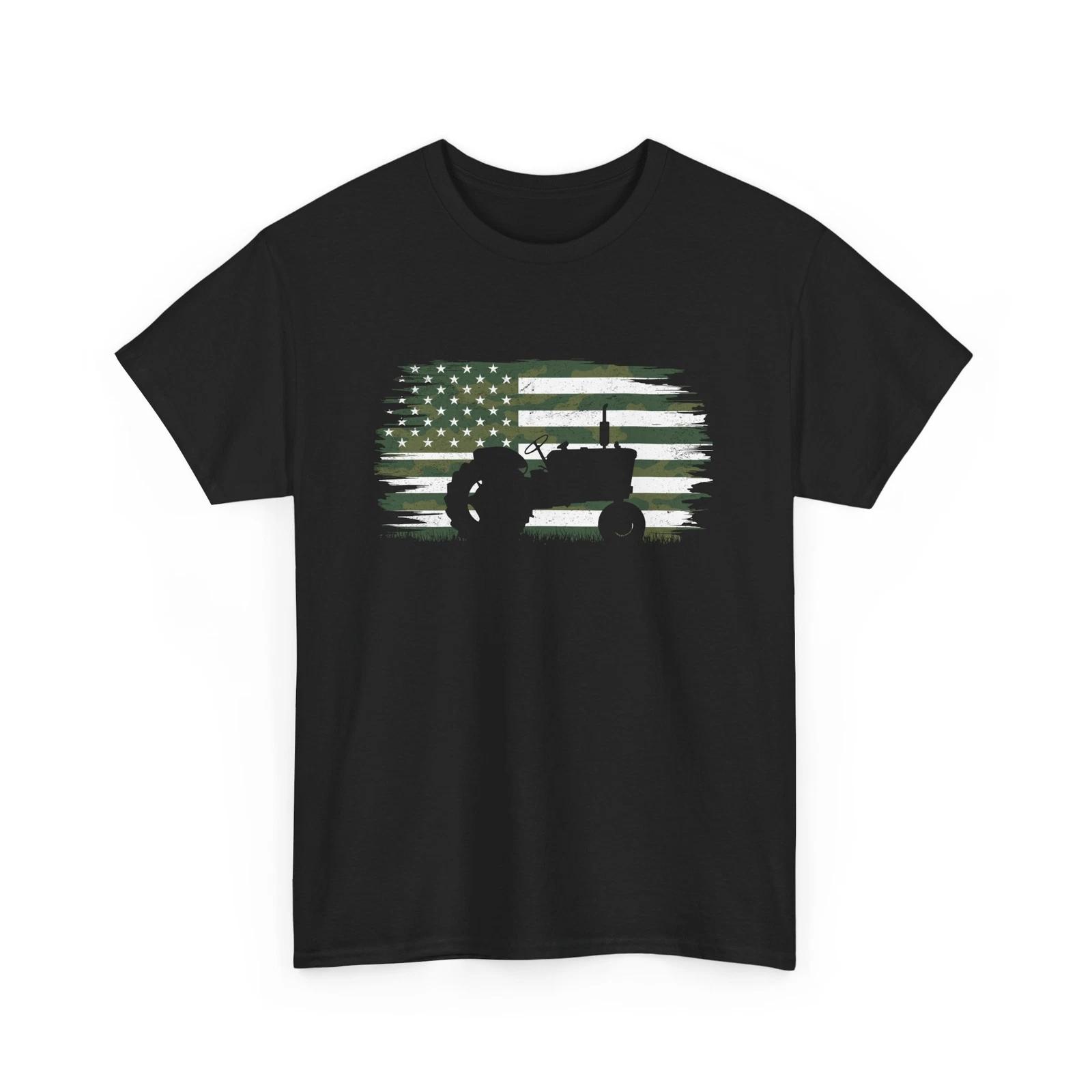 Patriot Farmer T-Shirt | Wear Your Love for the USA | Patriotic Tractor Tee L